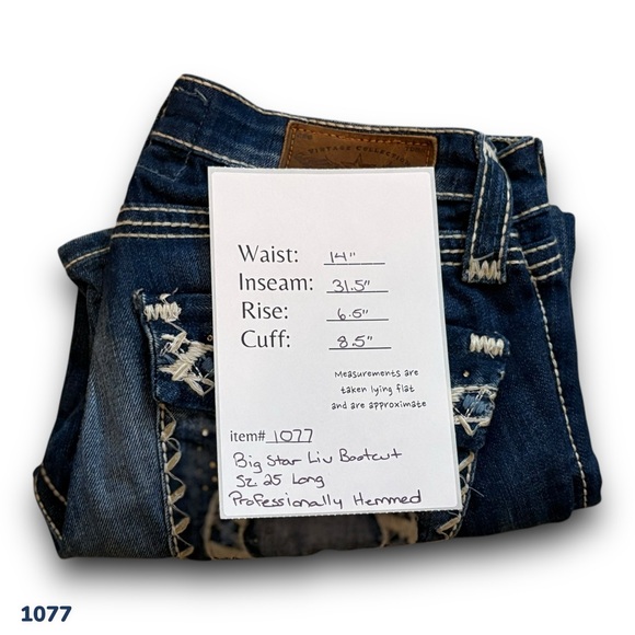 1077 Buckle | Big Star Liv Bootcut Jeans 25L (28x31.5) Hemmed Vintage Collection - Picture 11 of 11